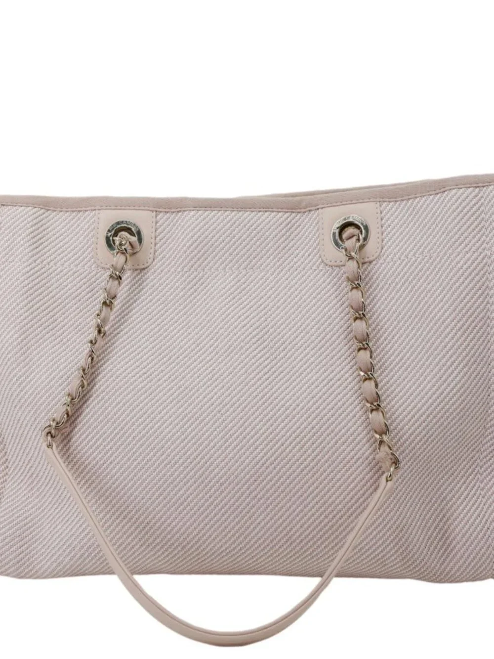 Chanel  Deauville Small Mixed Fibers Canvas Tote Bag Light Pink